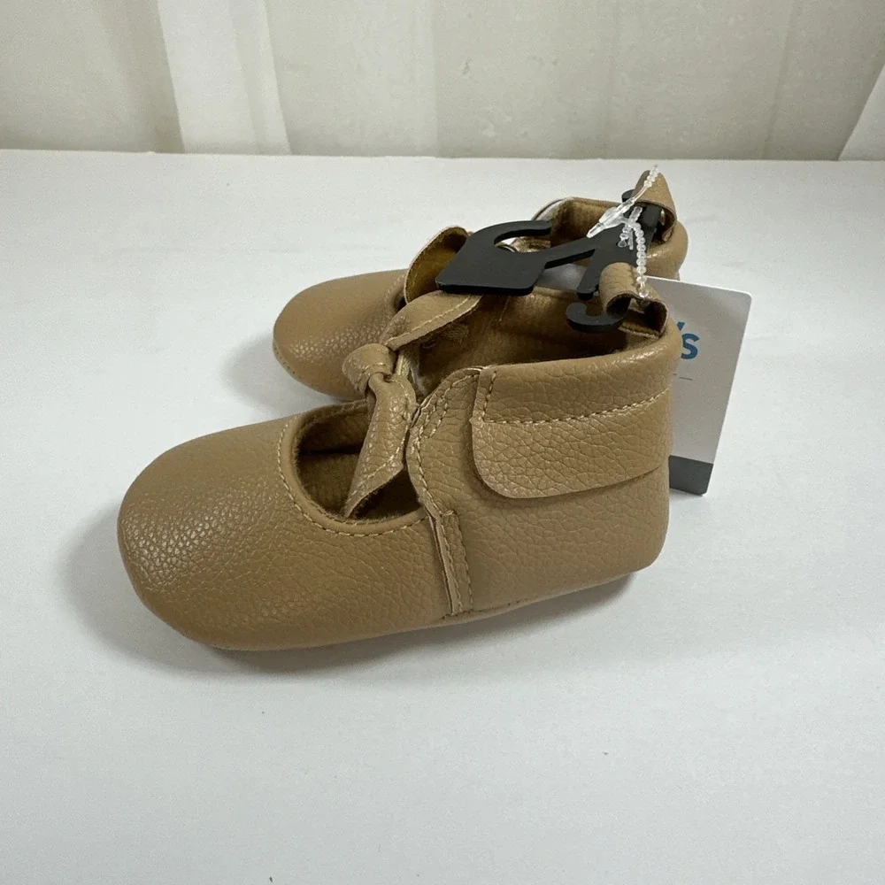Carter's Child Of Mine Shoes Baby Size 3-6 Months Brown Bow Shoes